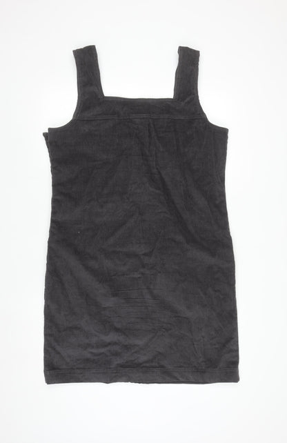 Weird Fish Women's Grey Corduroy Pinafore Dress Size 16