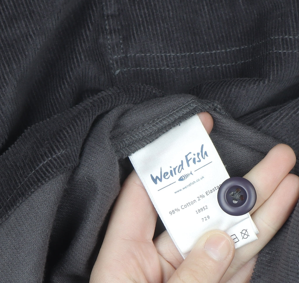 Weird Fish Women's Grey Corduroy Pinafore Dress Size 16