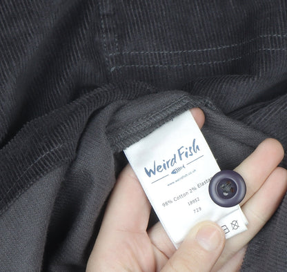 Weird Fish Women's Grey Corduroy Pinafore Dress Size 16