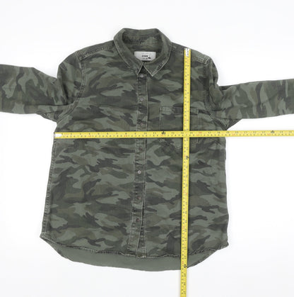 New Look Women’s Green Camo Button-Up Denim Shirt UK 10