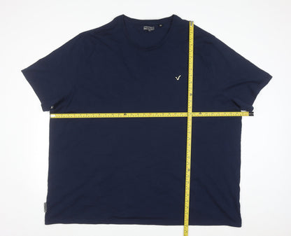 Von Jeans Co. Men's Navy Crew Neck Cotton T-Shirt 5XL Classic Fit