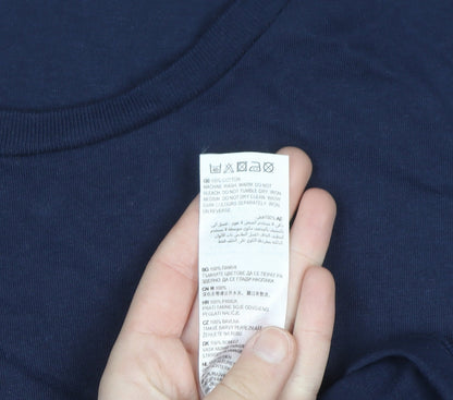 Von Jeans Co. Men's Navy Crew Neck Cotton T-Shirt 5XL Classic Fit