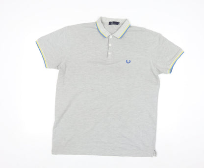 Fred Perry Mens Grey 2XL Polo Shirt Preppy Cotton Classic Style