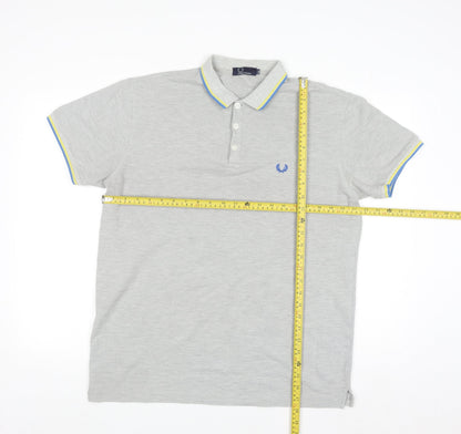Fred Perry Mens Grey 2XL Polo Shirt Preppy Cotton Classic Style