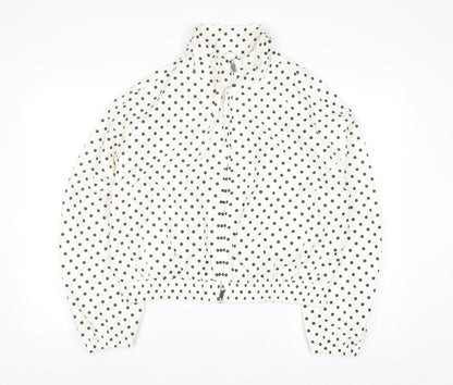 Marks and Spencer Women's White Polka Dot Windbreaker Jacket Size S