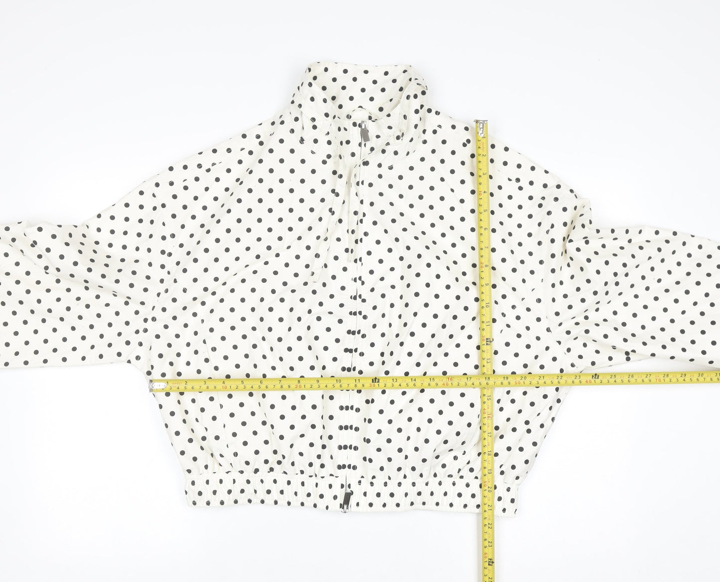 Marks and Spencer Women's White Polka Dot Windbreaker Jacket Size S