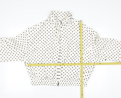 Marks and Spencer Women's White Polka Dot Windbreaker Jacket Size S
