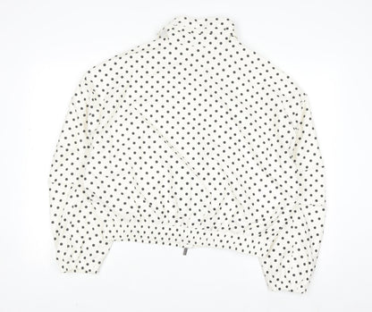 Marks and Spencer Women's White Polka Dot Windbreaker Jacket Size S