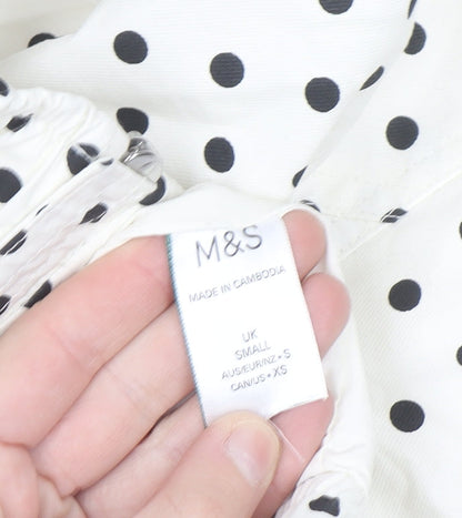 Marks and Spencer Women's White Polka Dot Windbreaker Jacket Size S