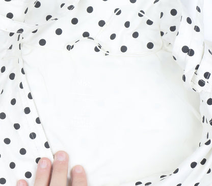 Marks and Spencer Women's White Polka Dot Windbreaker Jacket Size S