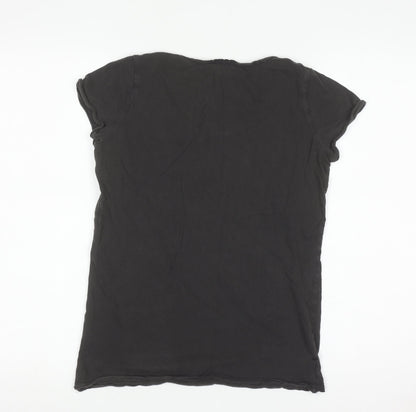 Amplified Women Black Metallica Graphic Cotton T-Shirt Size S