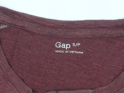 Gap Men's Red Long Sleeve Henley Cotton Casual Shirt Size S