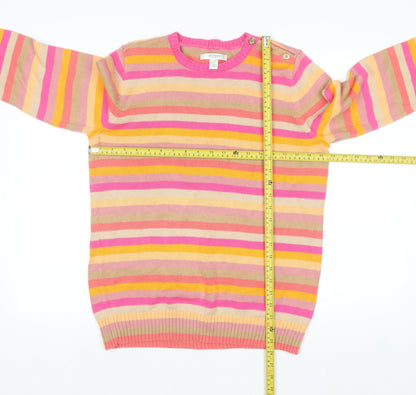 Liz Claiborne Women’s Multicoloured Striped Cotton Jumper L
