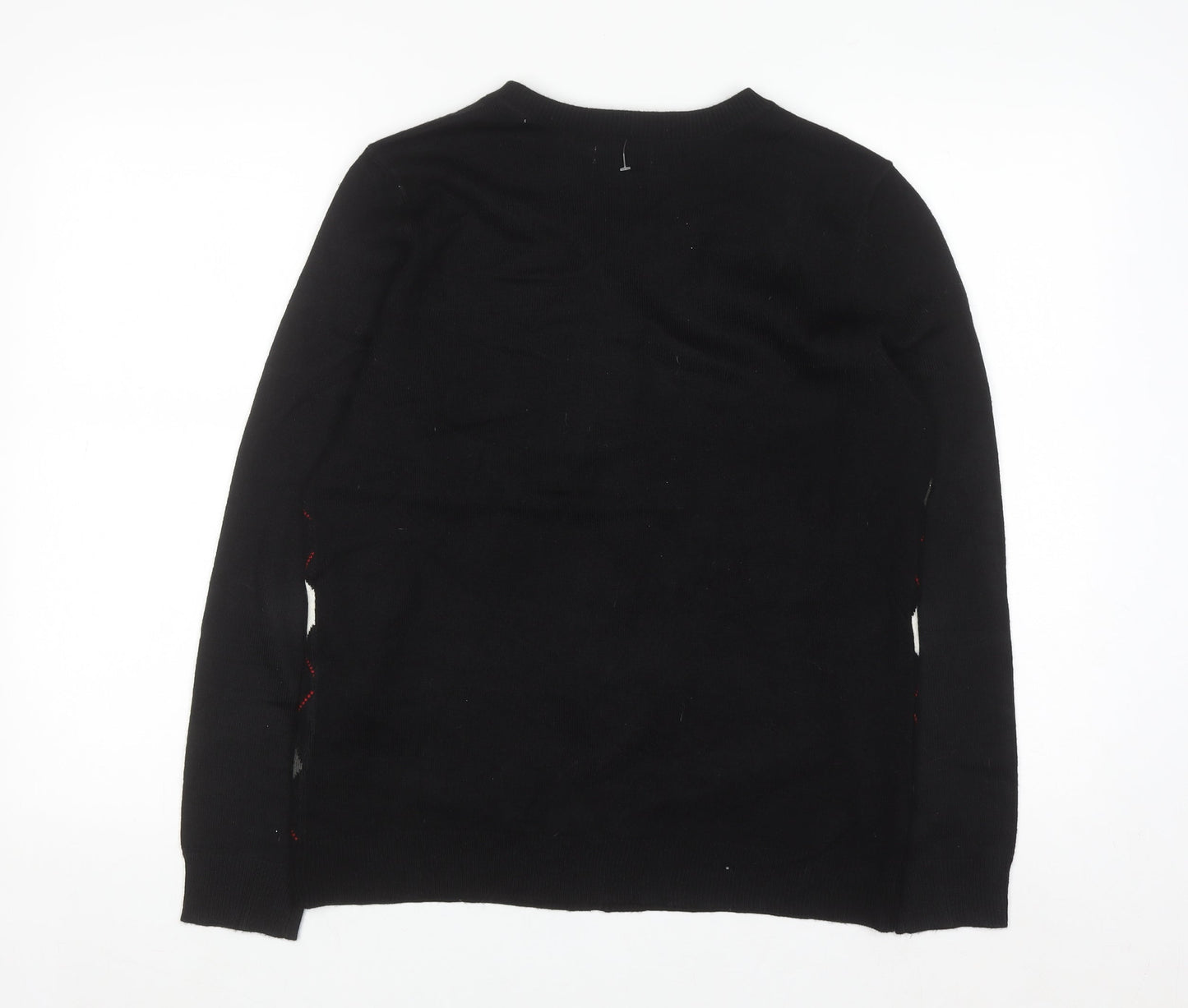 Croft & Barrow Women's Black Argyle Cardigan Jumper Size S