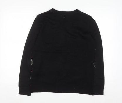 Croft & Barrow Women's Black Argyle Cardigan Jumper Size S