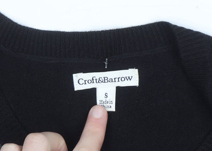 Croft & Barrow Women's Black Argyle Cardigan Jumper Size S