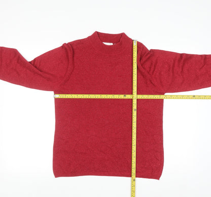 Tradition Women's Red Mock Neck Long Sleeve Pullover Jumper Size S