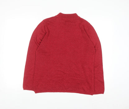 Tradition Women's Red Mock Neck Long Sleeve Pullover Jumper Size S