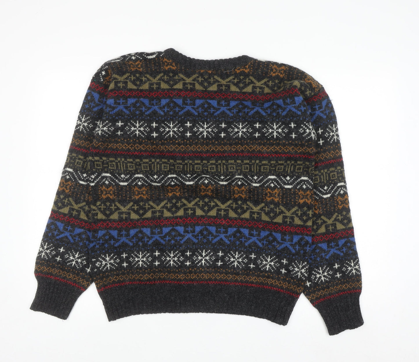Hunt Club Men's Multicoloured Fair Isle Wool Blend Crew Neck Jumper L