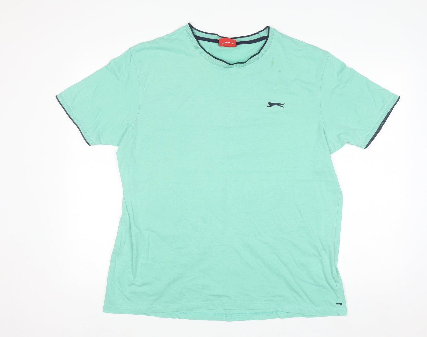 Slazenger Men's Green L Crew Neck Cotton Short Sleeve T-Shirt