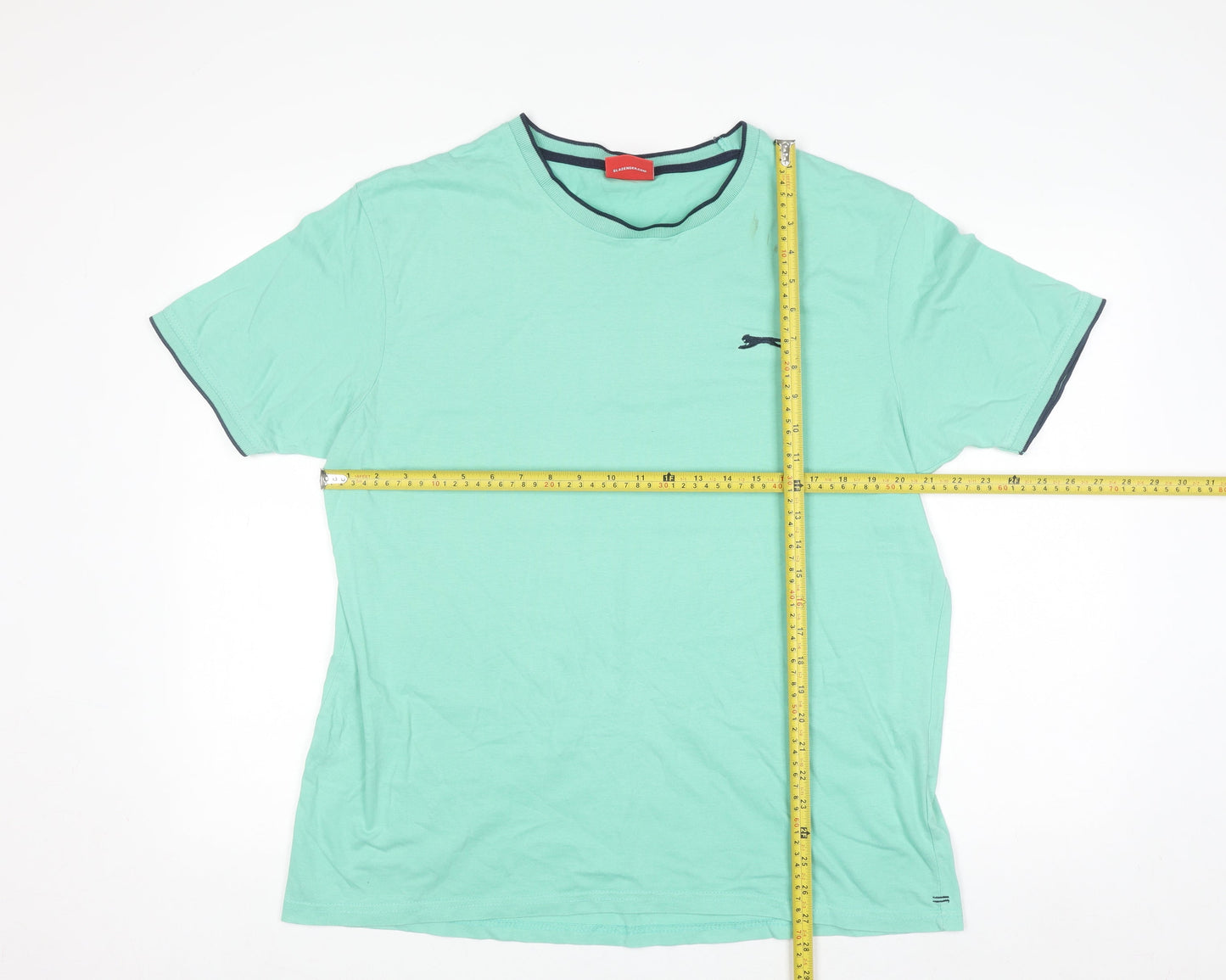 Slazenger Men's Green L Crew Neck Cotton Short Sleeve T-Shirt