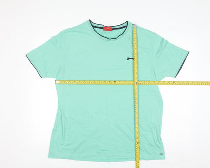 Slazenger Men's Green L Crew Neck Cotton Short Sleeve T-Shirt