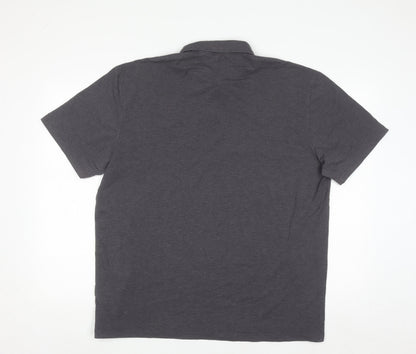 Next Men's Grey Regular Fit Polo Shirt Size XL Cotton Blend