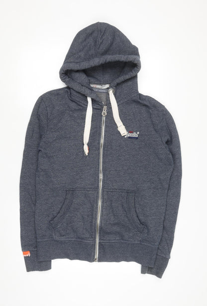 Superdry Men’s Blue Full Zip Hoodie L Fleece Cotton Blend
