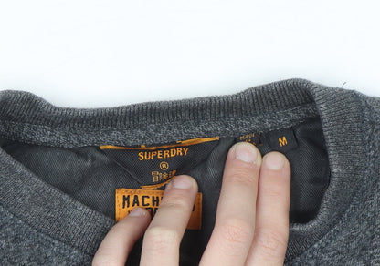 Superdry Men's Grey Henley Long Sleeve Casual Shirt M