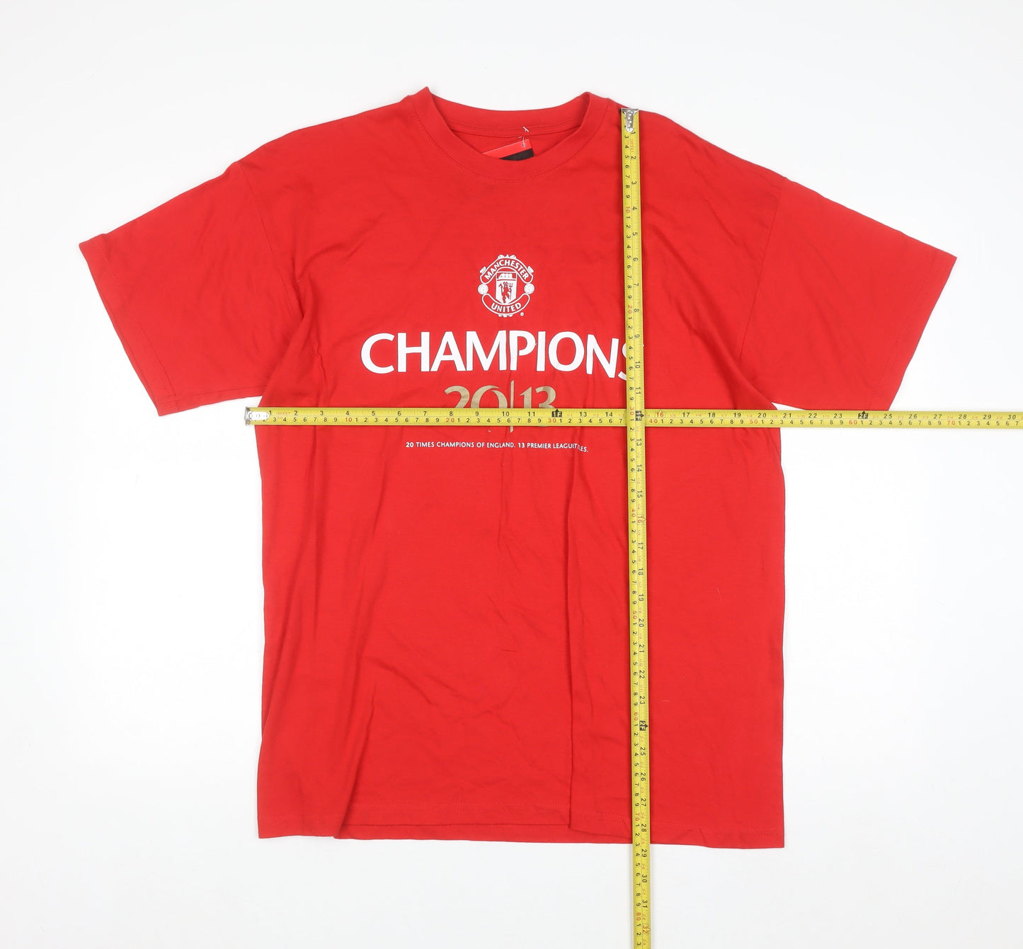 Manchester United Men’s Red Champions 2013 Cotton T-Shirt Size L