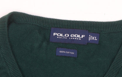 Ralph Lauren Polo Golf Mens Green Cotton Sleeveless V-Neck Vest XL