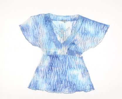 Marks and Spencer Per Una Women’s Blue Sheer Wrap Blouse Size 10