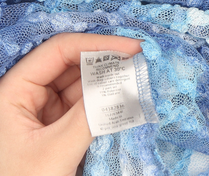 Marks and Spencer Per Una Women’s Blue Sheer Wrap Blouse Size 10