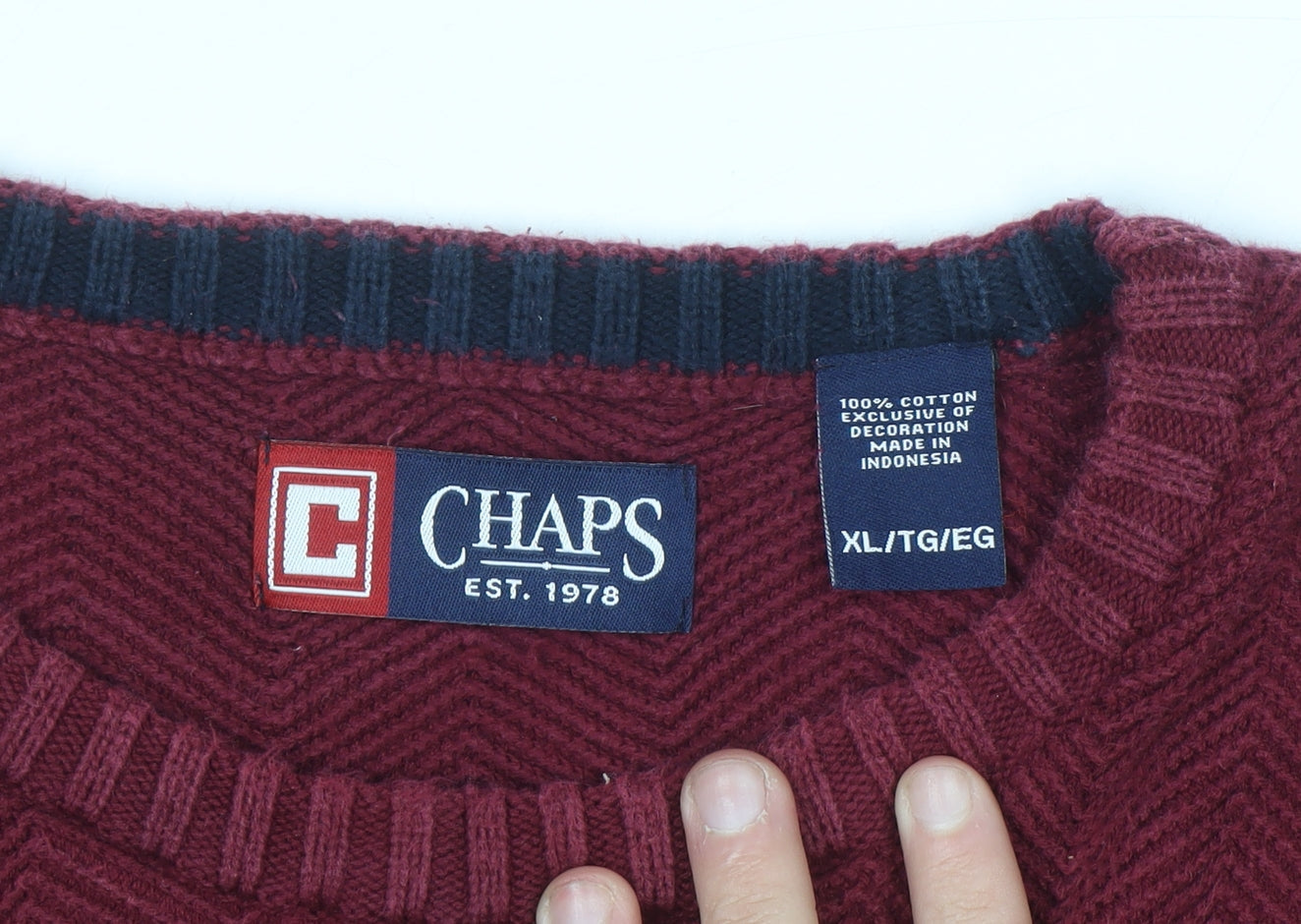 Mens UK Size XL Chaps Red Pullover Jumper