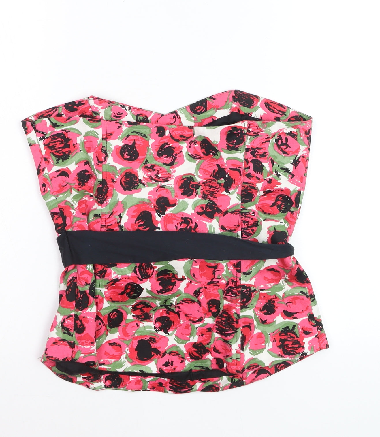 Warehouse Womens Multicoloured Floral Strapless Wrap Blouse UK 14