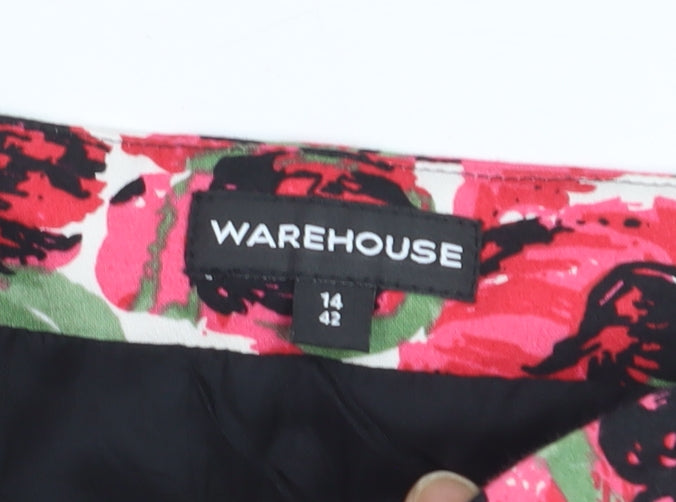 Warehouse Womens Multicoloured Floral Strapless Wrap Blouse UK 14