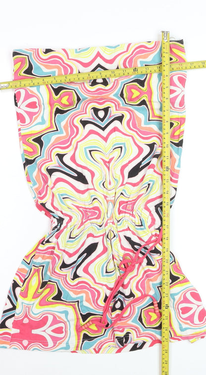 ELLE Women’s Multicoloured Strapless Tunic Cotton Blouse Size 14