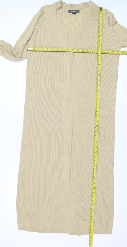 Primark Women Beige Longline V-Neck Knit Cardigan Size 12