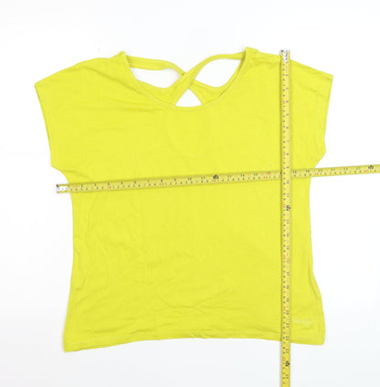 Weird Fish Women's Yellow Bamboo Blend Short Sleeve T-Shirt Size 10