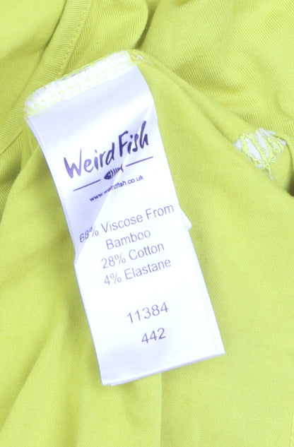 Weird Fish Women's Yellow Bamboo Blend Short Sleeve T-Shirt Size 10