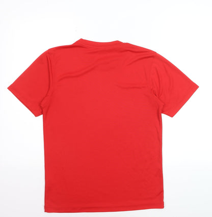AWDis Men’s Red Welsh Athletics Short Sleeve Crew Neck Sports T-Shirt Size S