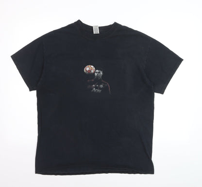 Gildan Men's Black Manchester United Graphic T-Shirt Size L