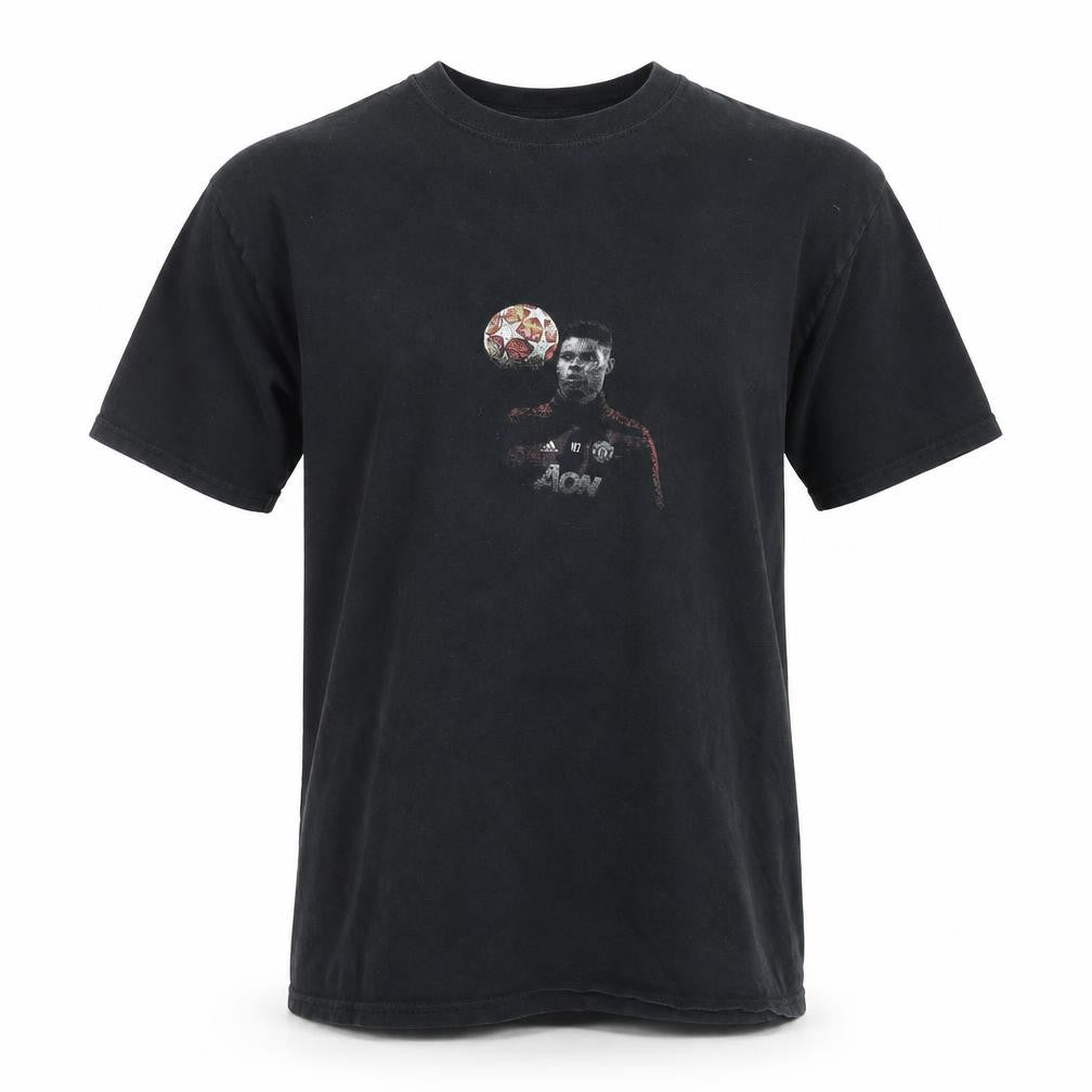 Gildan Men's Black Manchester United Graphic T-Shirt Size L