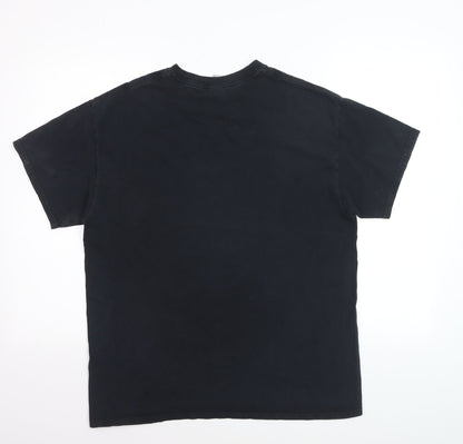Gildan Men's Black Manchester United Graphic T-Shirt Size L