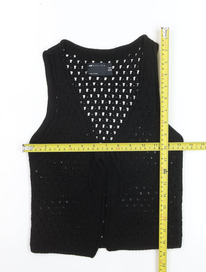 ASOS DESIGN Women’s Black Crochet Vest Size 8 Open Knit Sleeveless