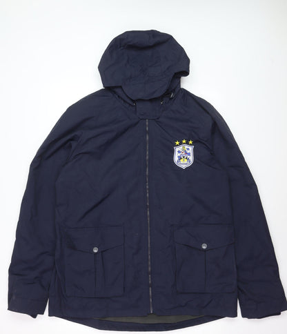 HTFC Men's Navy Hooded Waterproof Jacket XL Polyester Padded