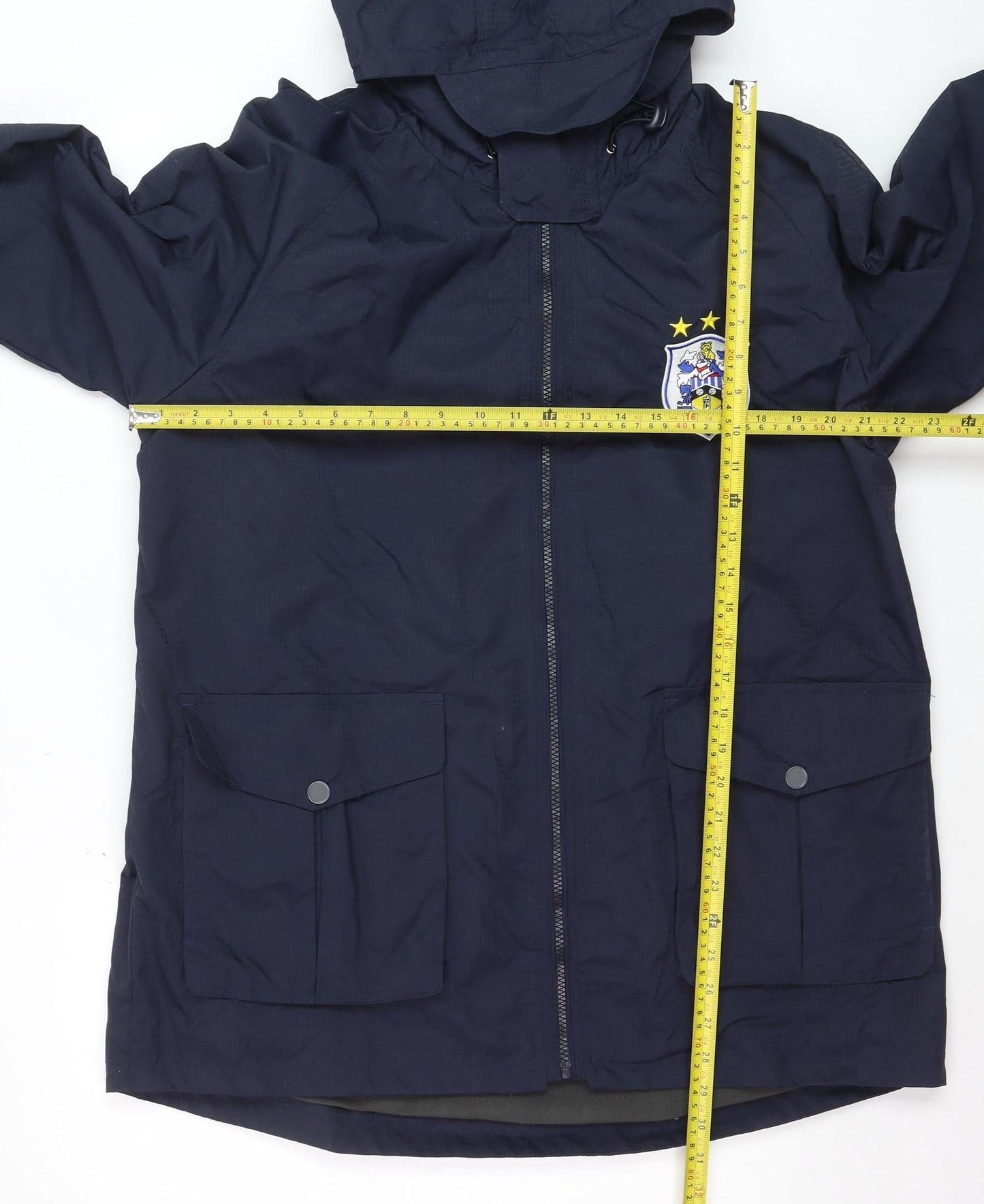 HTFC Men's Navy Hooded Waterproof Jacket XL Polyester Padded