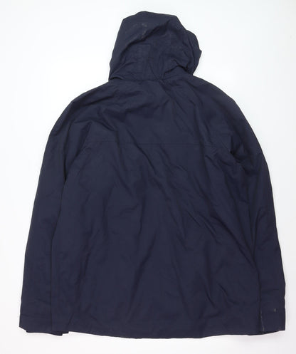 HTFC Men's Navy Hooded Waterproof Jacket XL Polyester Padded