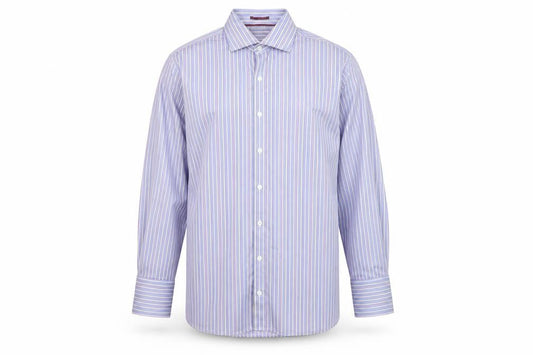 Marks & Spencer Sartorial Blue Striped Cotton Shirt Men’s 16 41 Long Sleeve