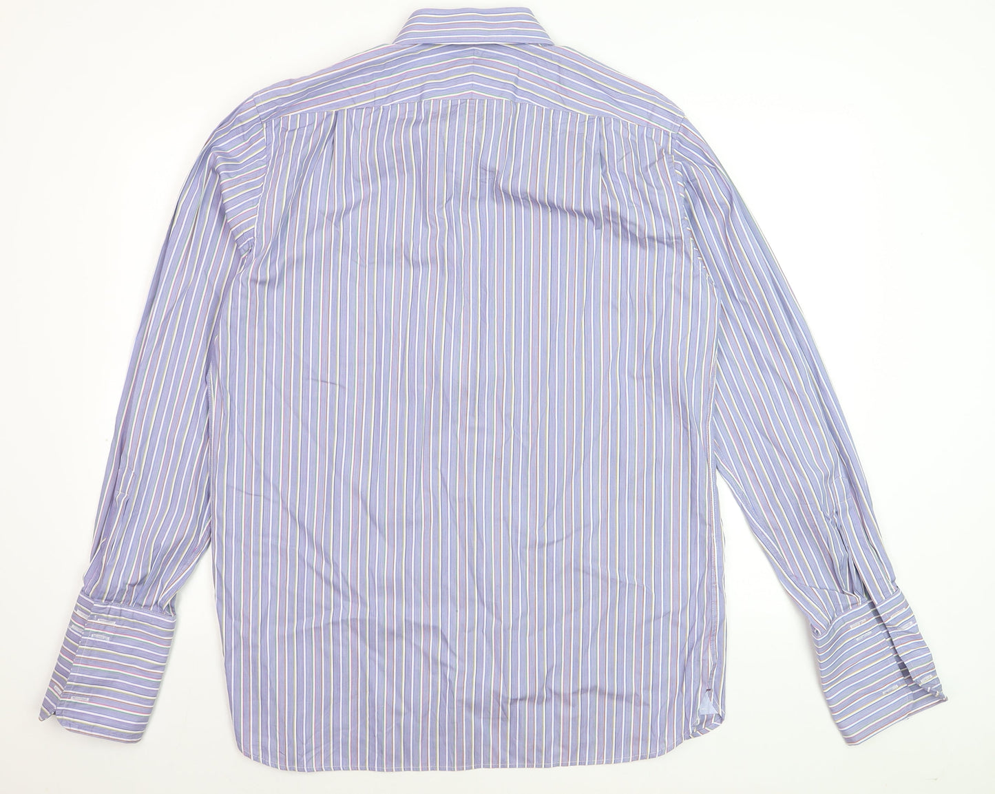 Marks and Spencer Sartorial Blue Striped Cotton Shirt Men’s 16 41 Long Sleeve